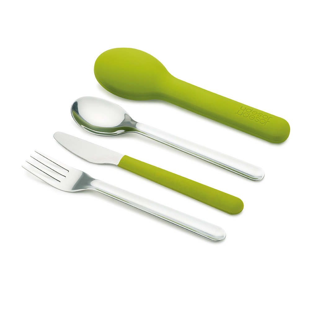 GOEAT COMPACT STAINLESS STEEL CUTLERY SET GREEN