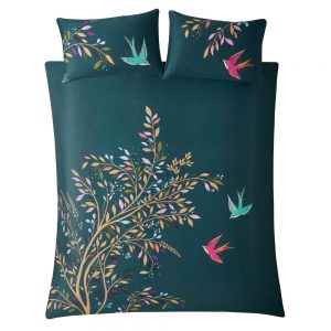 DANCING SWALLOWS DOUBLE QUILT SET - GREEN