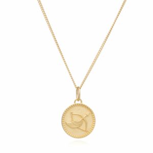 Rachel Jackson Zodiac Art Coin Short Necklace - GOLD