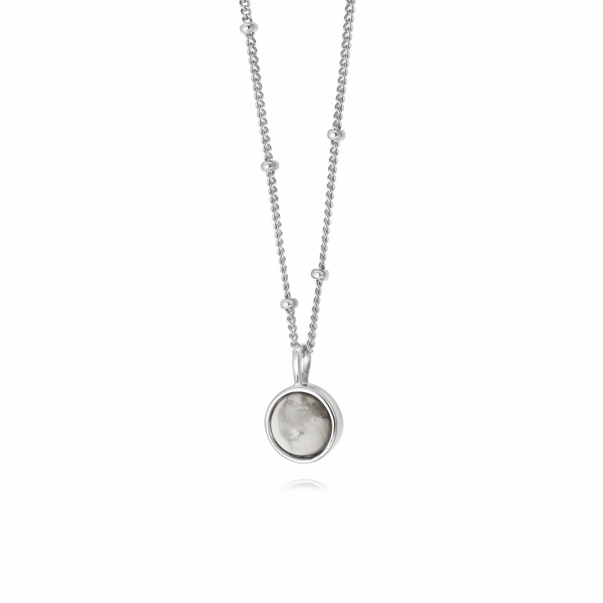 HOWLITE NECKLACE SILVER
