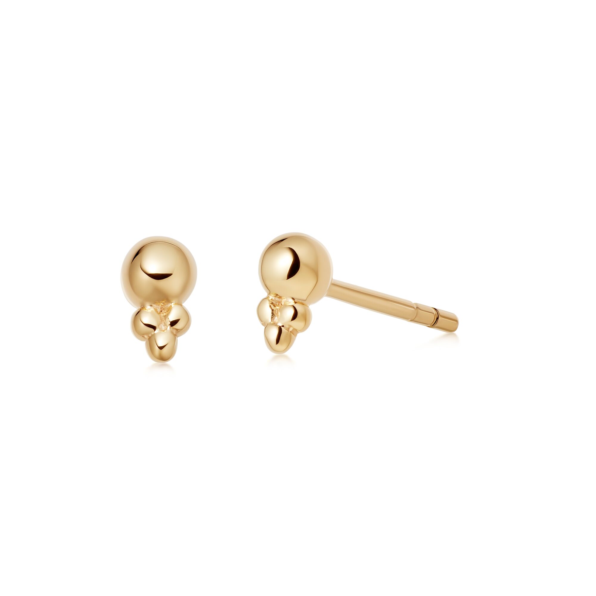Stacked Beaded Stud Earrings GOLD