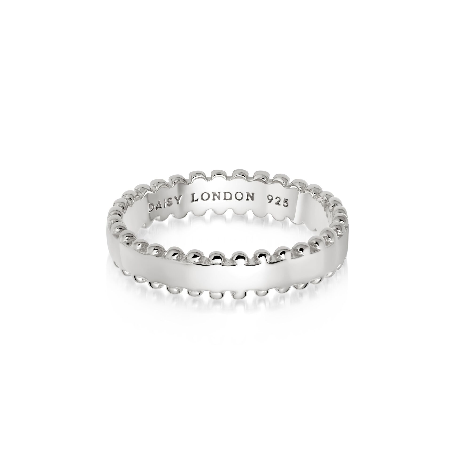 Stacked Beaded Band Ring  SILVER