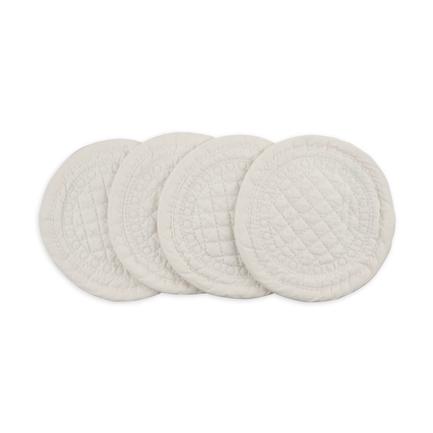SIGNATURE COLLECTION IVORY COTTON COASTER x4