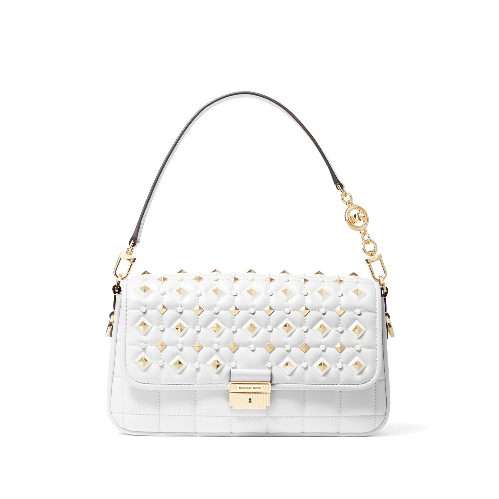 BRADSHAW SMALL STUDDED CONVERTIBLE SHOULDER BAG - WHITE