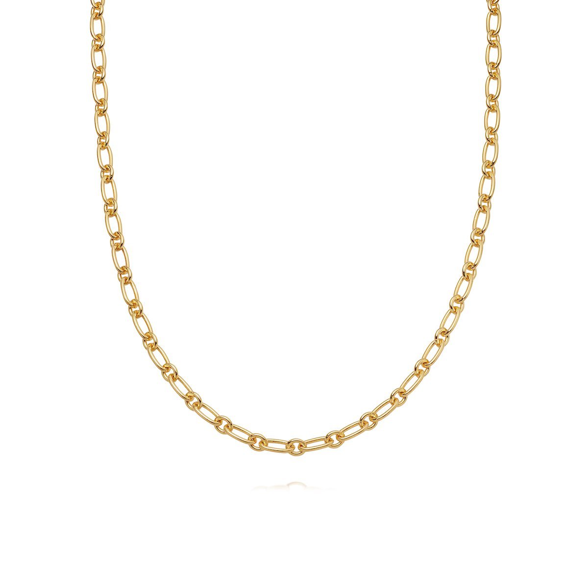 STACKED LINKED CHAIN NECKLACE - 18 CT GOLD PLATE