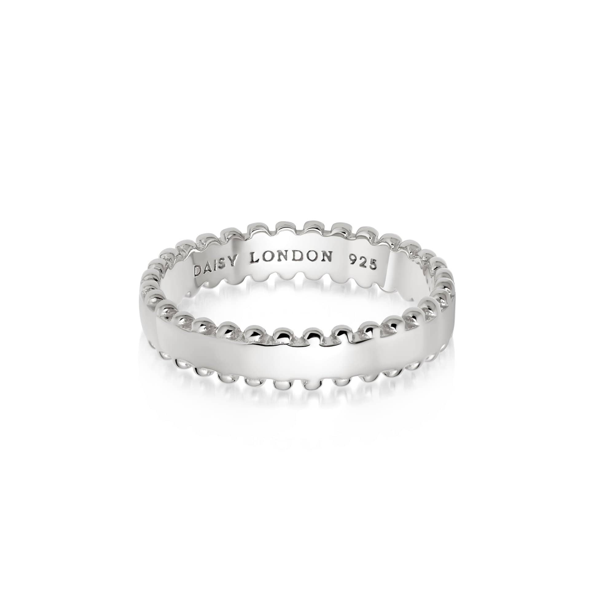 STACKED BEANDED BAND -  STERLING SILVER S