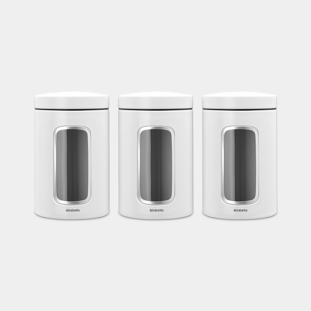 WINDOW CANISTERS SET OF 3 - WHITE