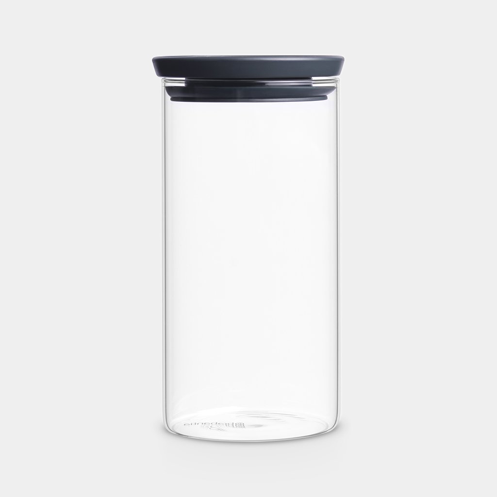 Brabantia STACKABLE GLASS JAR 1.1 LITRE - DARK GREY