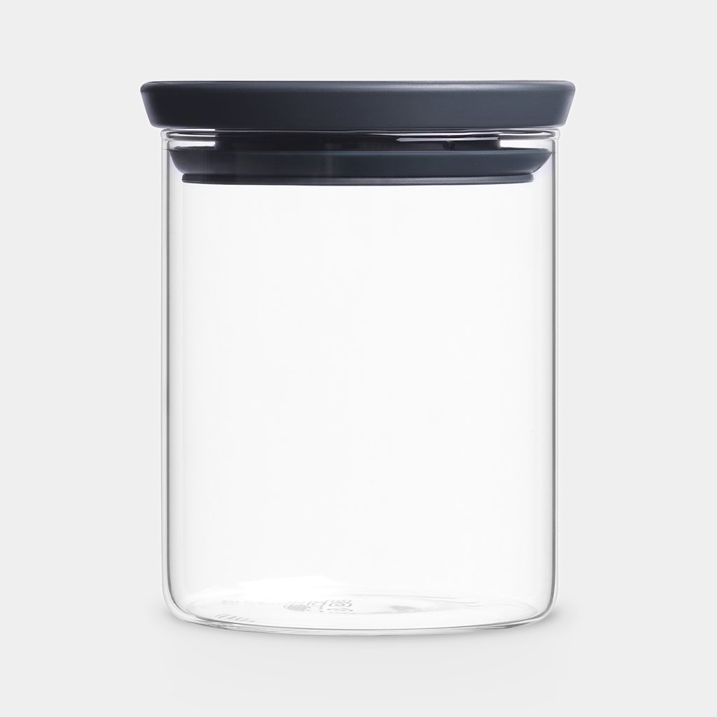 STACKABLE GLASS JAR 0.6 LITRE - DARK GREY