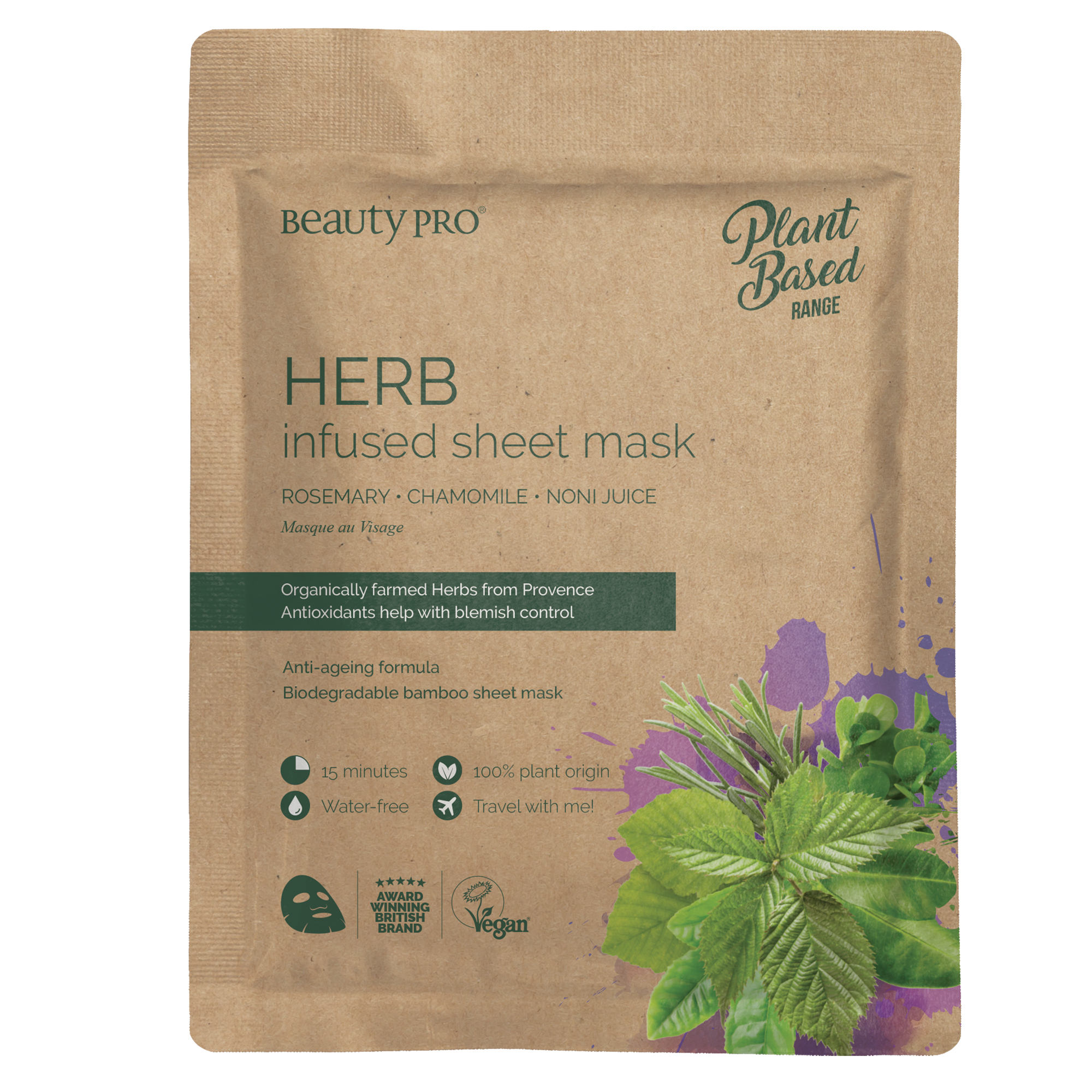 Plant Based HERB INFUSED Sheet Mask 