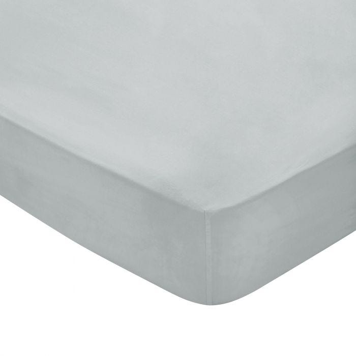 Bedeck of Belfast 300 Thread Count Egyptian Cotton Fitted Sheet Silver - Single