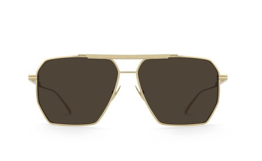 Sunglasses Veneta 1012S Gold Metal and Brown