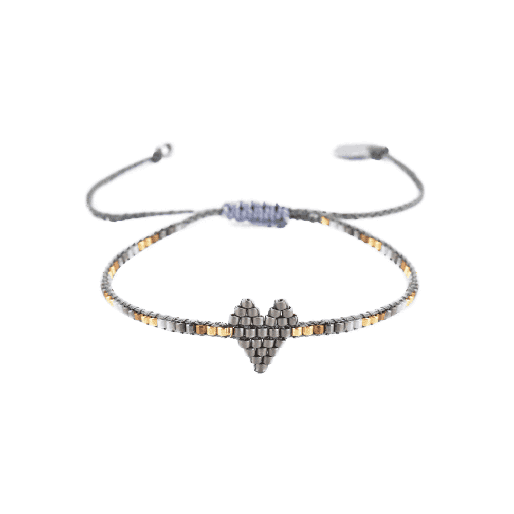 Heartsy Row Bracelet- Grey