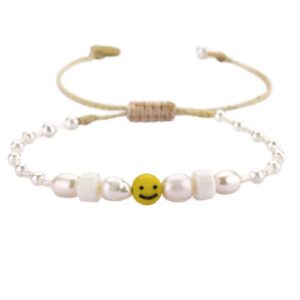 Smiley Bracelet White and Yellow