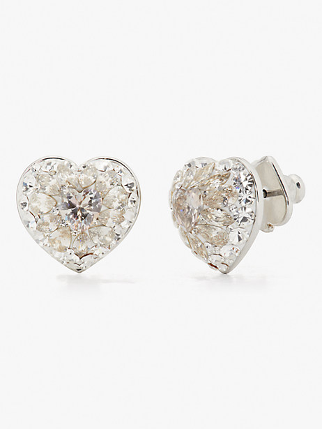 Something Sparkly Heart Clay Pavé Studs- Silver