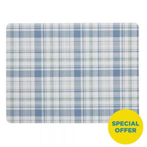 Elements Checks Green & Blue Pack of 6 Placemats