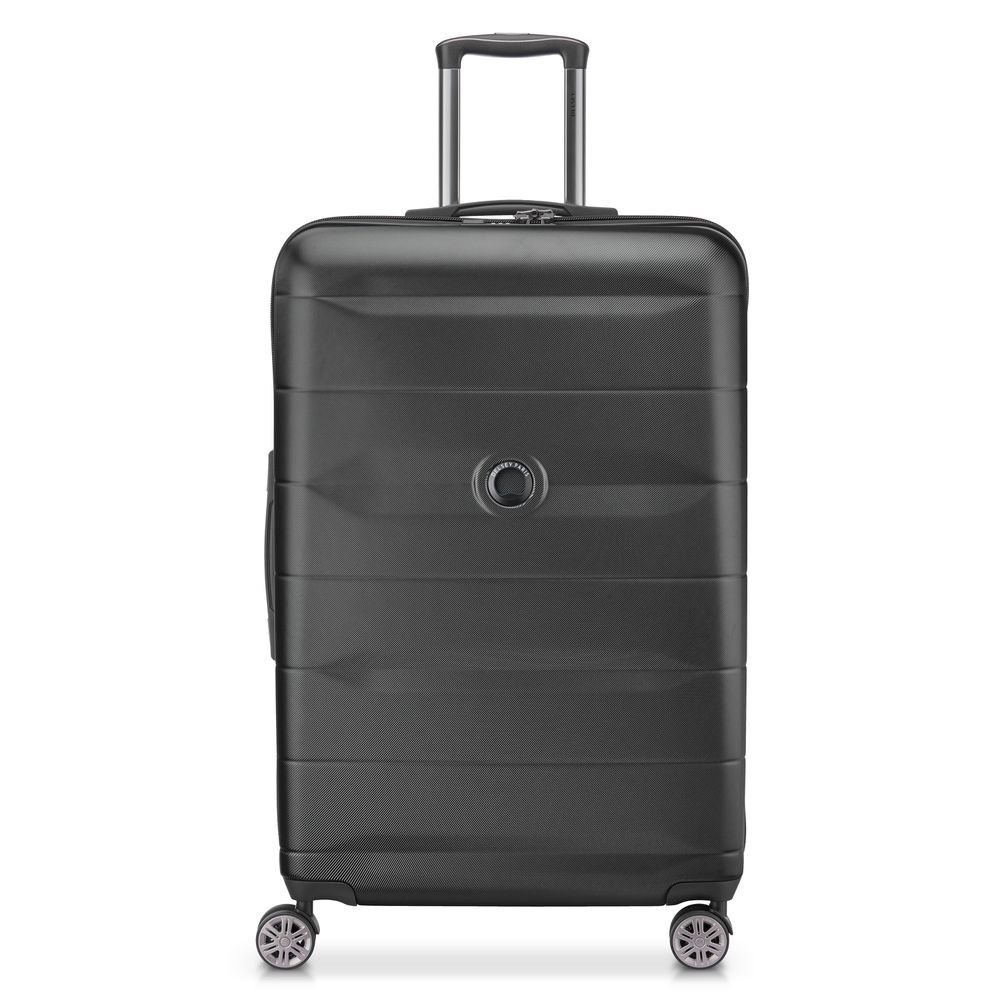 Delsey Comete+ 77cm 4-Double Wheel Trolley Case- Black