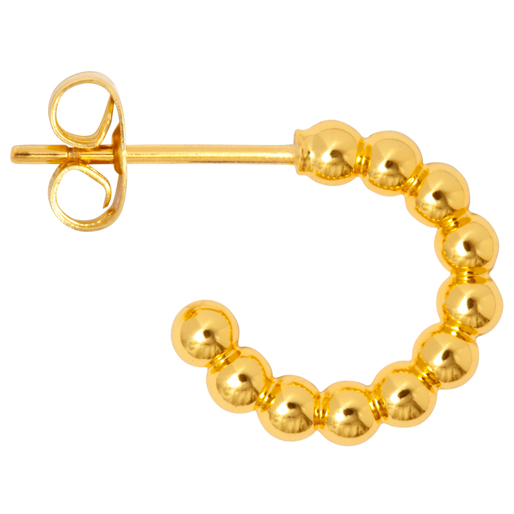 Colour Ball Hoops- Small Pair Gold Plated