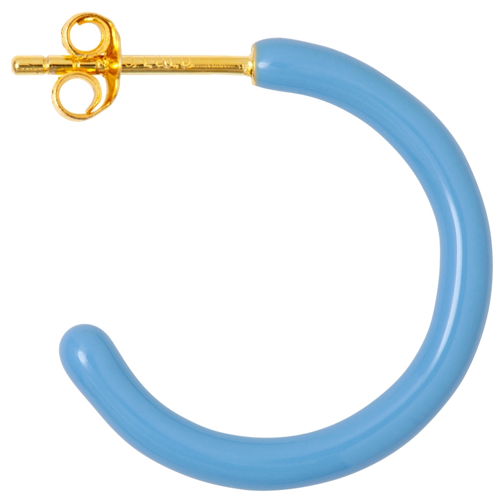 Colour Hoops Medium Pair- Enamel Earring Light Blue
