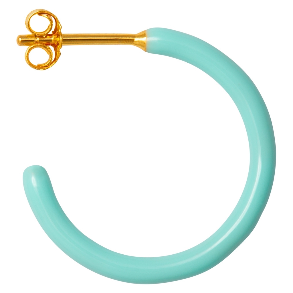 Colour Hoops Medium Pair- Enamel Earring Mint