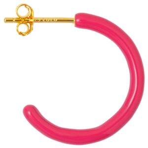 Colour Hoops Medium Pair- Enamel Earring Pink