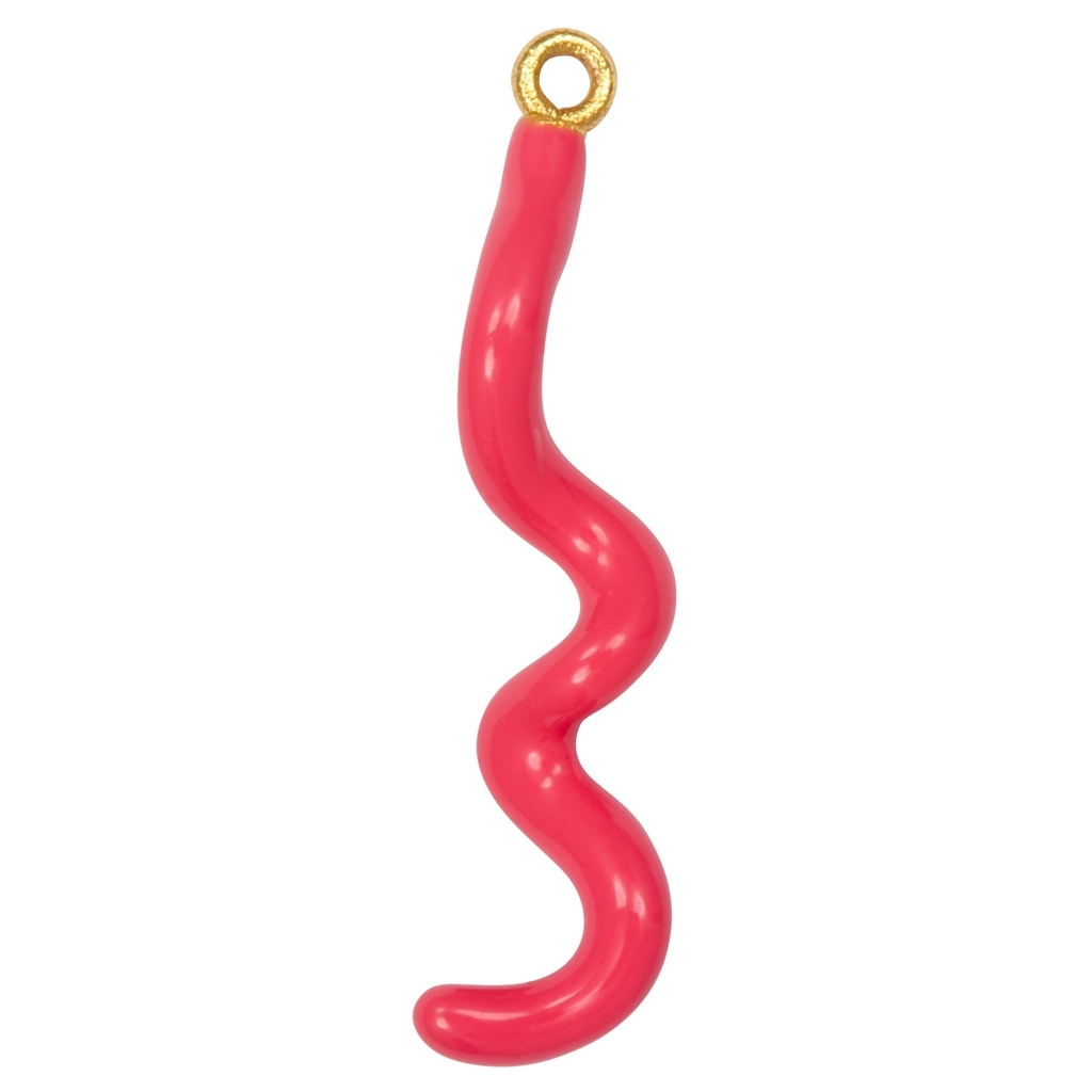 Spiral Add-On Enamel Earring- Coral Pink 