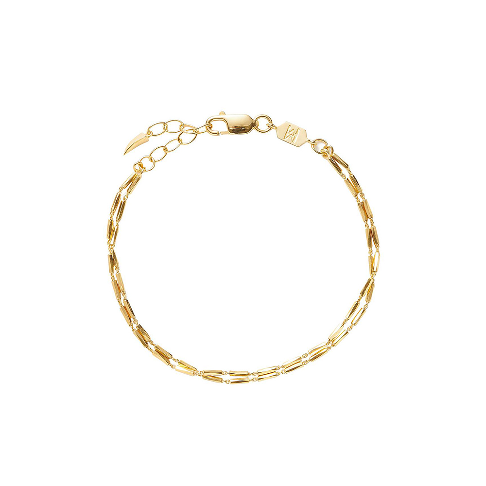 Savi Vintage Link Double Chain Bracelet- Gold