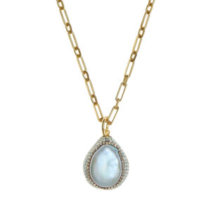 SORU Baroque Pearl and Opal Crystal Necklace