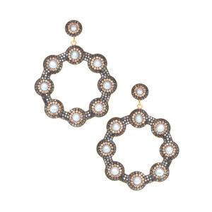SORU Baroque Pearl and Opal Crystal Hoop Earrings