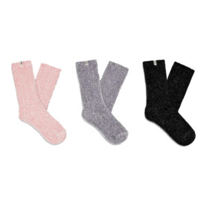 Leda Sparkle 3 Pack Socks- Ice Pink/Black/Grey