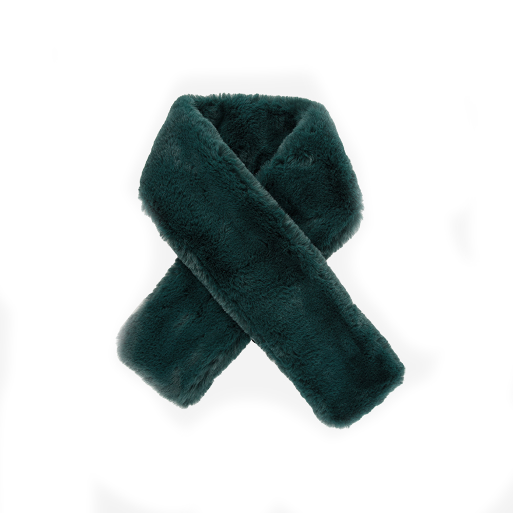 Faux Fur Scarf- Forest Green