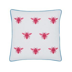 Joules Linens Homegrown Remedy 45x45cm Blue Bee Cushion