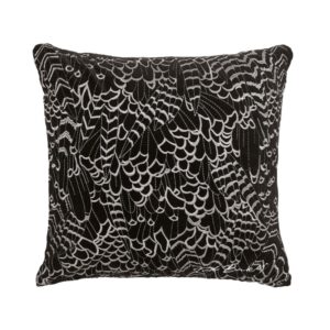 Ted Baker Linens Feathers Embroidered 45x45cm Cushion- Black