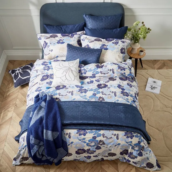 Ted Baker Linens New Romantics Floral Duvet Cover Set Blue- Double
