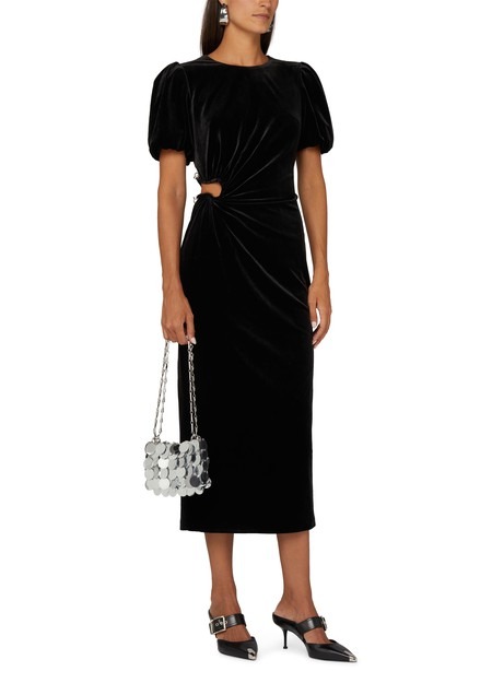 SELF PORTRAIT Black Velvet Midi Dress